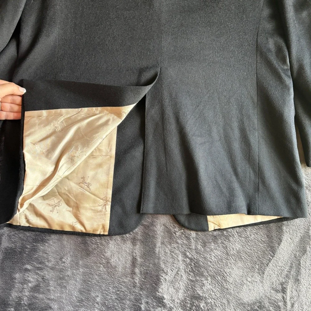Old School Bespoke Mens Wool Cashmere Bland Blazer Sport Coat Black 46R